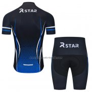 2021 Fahrradbekleidung R Star Shwarz Blau Trikot Kurzarm und Tragerhose