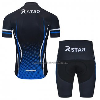 2021 Fahrradbekleidung R Star Shwarz Blau Trikot Kurzarm und Tragerhose