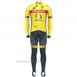 2021 Fahrradbekleidung Wallonie Bruxelles Gelb Trikot Langarm und Tragerhose
