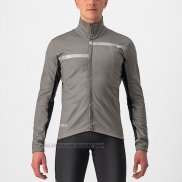 2022 Fahrradbekleidung Castelli Silber Grau Trikot Langarm und Tragerhose