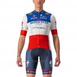 2022 Fahrradbekleidung Deceuninck Quick Step Blau Wei Rot Trikot Kurzarm und Tragerhose