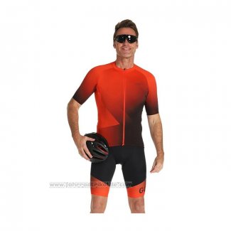 2022 Fahrradbekleidung Gore Orange Trikot Kurzarm und Tragerhose