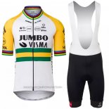 2022 Fahrradbekleidung Jumbo Visma Gelb Grun Trikot Kurzarm und Tragerhose