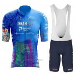 2023 Fahrradbekleidung Israel Cycling Academy Azurblau Trikot Kurzarm Und Tragerhose