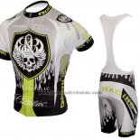 2010 Fahrradbekleidung Rock Racing Silber und Grun Trikot Kurzarm und Tragerhose