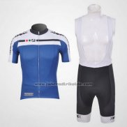 2011 Fahrradbekleidung Giordana Wei und Blau Trikot Kurzarm und Tragerhose