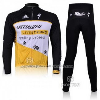 2011 Fahrradbekleidung Specialized Gelb und Shwarz Trikot Langarm und Tragerhose