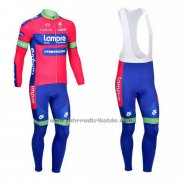 2012 Fahrradbekleidung Lampre Merida Rosa und Azurblau Trikot Langarm und Tragerhose