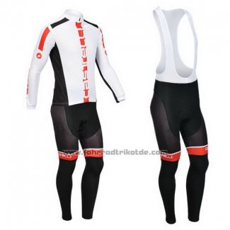 2013 Fahrradbekleidung Castelli Orange und Wei Trikot Langarm und Tragerhose