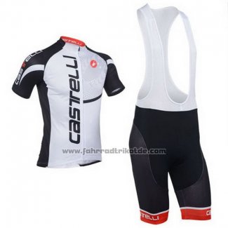 2013 Fahrradbekleidung Castelli Shwarz und Wei Trikot Kurzarm und Tragerhose