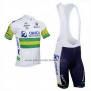 2013 Fahrradbekleidung Orica GreenEDGE Wei Trikot Kurzarm und Tragerhose