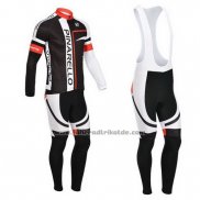 2013 Fahrradbekleidung Pinarello Shwarz und Rot Trikot Langarm und Tragerhose