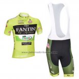 2013 Fahrradbekleidung Vini Fantini Grun und Shwarz Trikot Kurzarm und Tragerhose