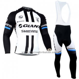 2014 Fahrradbekleidung Giant Shimano Shwarz und Wei Trikot Langarm und Tragerhose