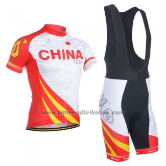 2014 Fahrradbekleidung Monton Champion China Trikot Kurzarm und Tragerhose