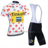 2014 Fahrradbekleidung Tour de France Saxobank Lider Wei und Rot Trikot Kurzarm und Tragerhose