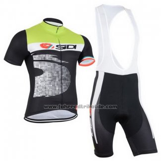 2015 Fahrradbekleidung Castelli SIDI Shwarz und Grun Trikot Kurzarm und Tragerhose