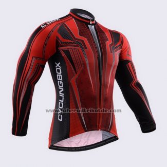 2015 Fahrradbekleidung Fox Cyclingbox Shwarz Rot Trikot Langarm und Tragerhose