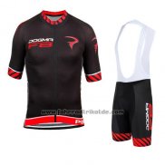 2015 Fahrradbekleidung Pinarello Shwarz und Rot Trikot Kurzarm und Tragerhose