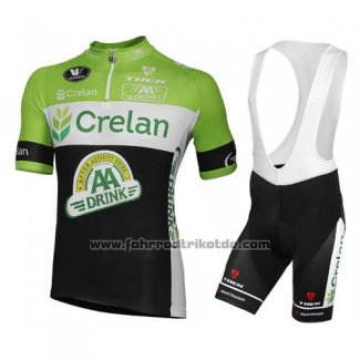 2016 Fahrradbekleidung Crelan AA Grun und Shwarz Trikot Kurzarm und Tragerhose