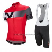 2016 Fahrradbekleidung Nalini Grau und Rot Trikot Kurzarm und Tragerhose