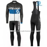 2016 Fahrradbekleidung Scott Blau und Wei Trikot Langarm und Tragerhose