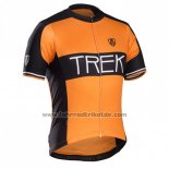 2016 Fahrradbekleidung Trek Bontrager Shwarz und Orange Trikot Kurzarm und Tragerhose