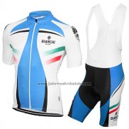 2017 Fahrradbekleidung Bianchi Milano Azurblau und Wei Trikot Kurzarm und Tragerhose