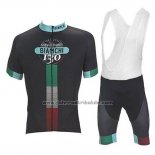 2017 Fahrradbekleidung Bianchi Shwarz Trikot Kurzarm und Tragerhose