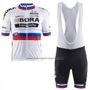 2017 Fahrradbekleidung Bora Champion Slowakische Republik Trikot Kurzarm und Tragerhose