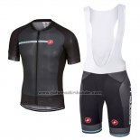 2017 Fahrradbekleidung Castelli Licht Shwarz Trikot Kurzarm und Tragerhose