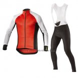 2017 Fahrradbekleidung Mavic Wei und Orange Trikot Langarm und Tragerhose