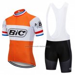 2018 Fahrradbekleidung Bic Champion Niederlande Orange Trikot Kurzarm und Tragerhose