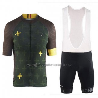 2018 Fahrradbekleidung Craft Monument Dunkel Grun Trikot Kurzarm und Tragerhose