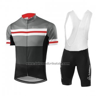 2018 Fahrradbekleidung Loffler Shwarz Grau Trikot Kurzarm und Tragerhose