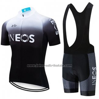 2019 Fahrradbekleidung Castelli INEOS Wei Shwarz Trikot Kurzarm und Tragerhose