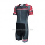 2019 Fahrradbekleidung Emonder-triathlon Shwarz Grau Rot Trikot Kurzarm und Tragerhose