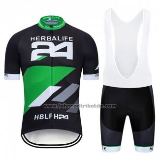 2019 Fahrradbekleidung Herbalifr 24 Shwarz Grun Trikot Kurzarm und Tragerhose