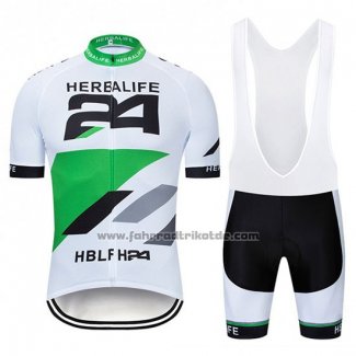 2019 Fahrradbekleidung Herbalifr 24 Wei Grun Trikot Kurzarm und Tragerhose