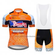 2019 Fahrradbekleidung Mardan Orange Trikot Kurzarm und Tragerhose