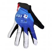 2020 FDJ Langfingerhandschuhe Radfahren Wei Blau Shwarz