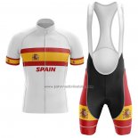 2020 Fahrradbekleidung Champion Spanien Wei Trikot Kurzarm und Tragerhose