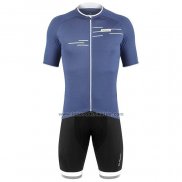 2020 Fahrradbekleidung De Marchi Blau Trikot Kurzarm und Tragerhose