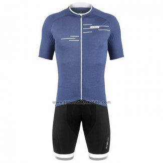 2020 Fahrradbekleidung De Marchi Blau Trikot Kurzarm und Tragerhose