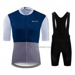 2020 Fahrradbekleidung Ndlss Grau Blau Trikot Kurzarm und Tragerhose