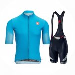 2021 Fahrradbekleidung Castelli Licht Blau Trikot Kurzarm und Tragerhose
