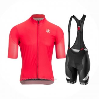 2021 Fahrradbekleidung Castelli Tief Rosa Trikot Kurzarm und Tragerhose