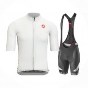 2021 Fahrradbekleidung Castelli Wei Trikot Kurzarm und Tragerhose