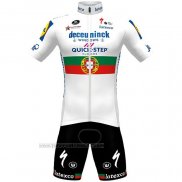 2021 Fahrradbekleidung Deceuninck Quick Step Wei Trikot Kurzarm und Tragerhose