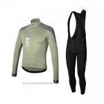 2021 Fahrradbekleidung RH+ Grau Grun Trikot Langarm und Tragerhose